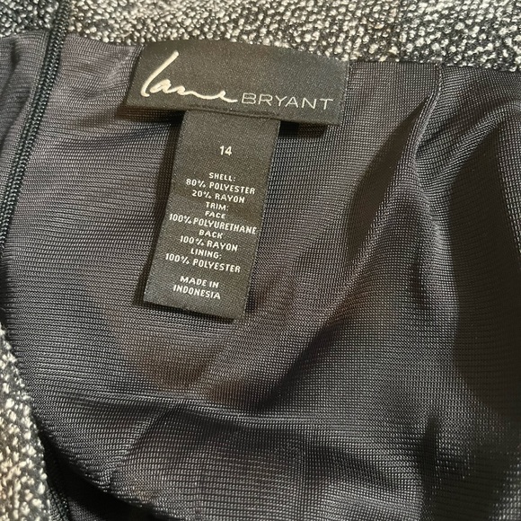 Lane Bryant Gray & Black Pencil Skirt with Pleather inserts. Slit in back. Sz 14 - Picture 5 of 5